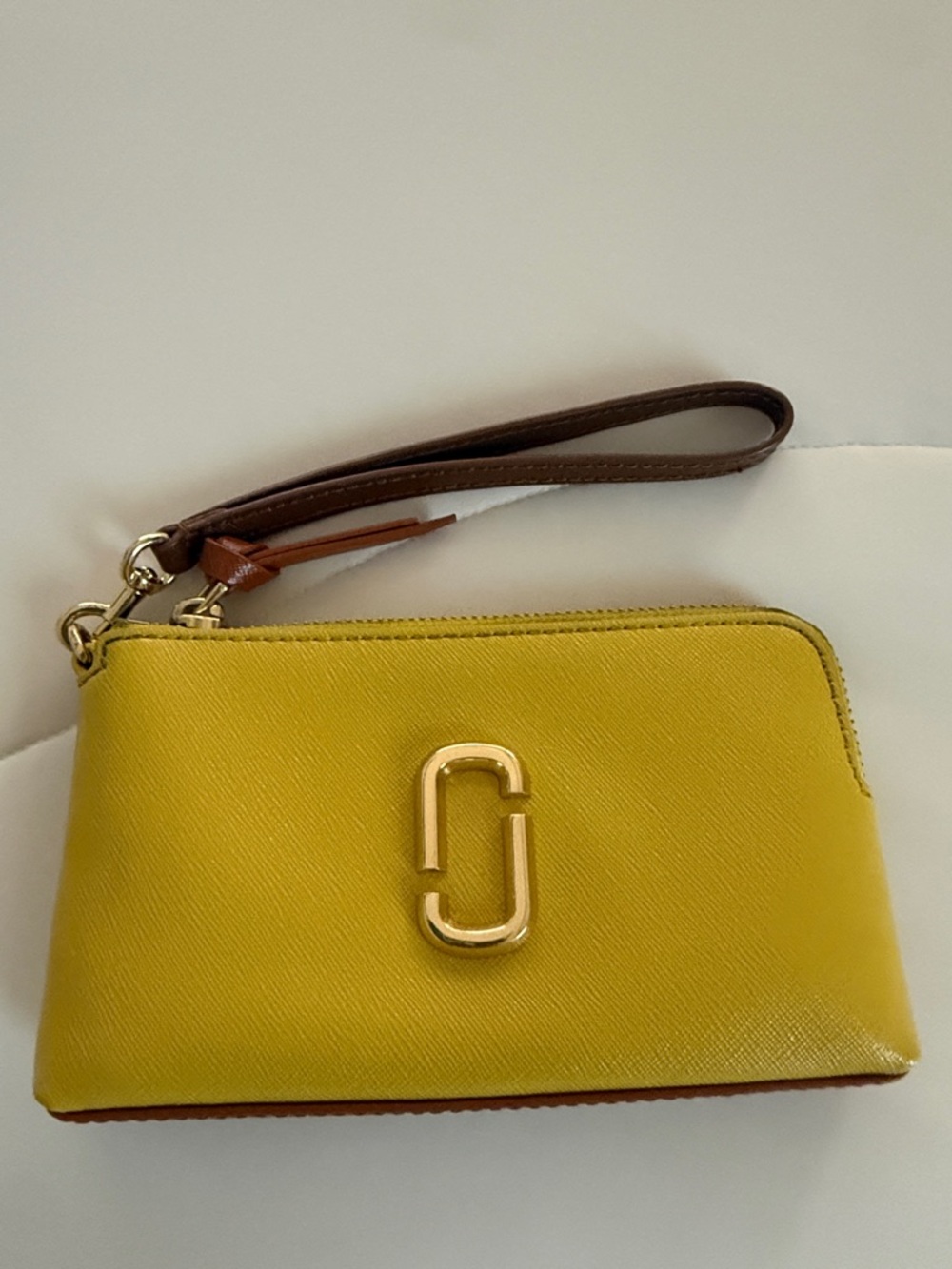 Marc Jacobs Yellow Leather Wristlet Clutch NEW W/out Tags